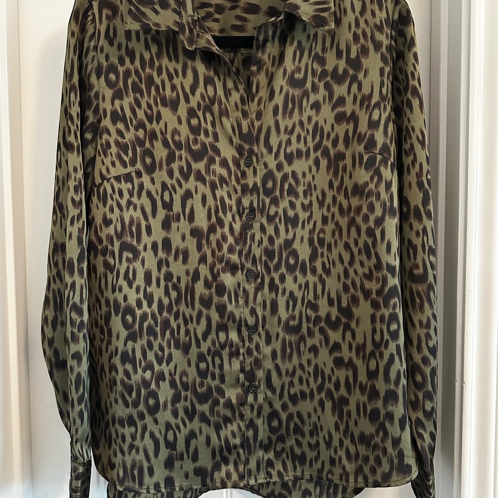 Hem & Thread Green and Brown Button Down Shirt
